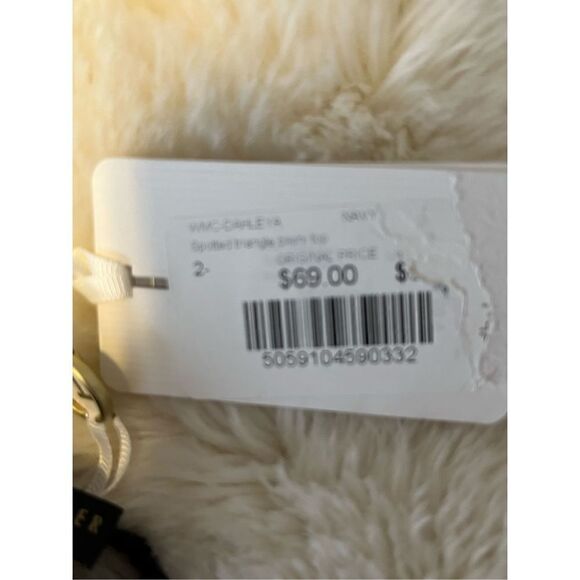 Ted Baker size 2 (US size 6) Dahleya Navy Polka-Dot Triangle Bikini Top  NWT - Picture 9 of 9